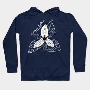 Western Trillium flower line art Hoodie